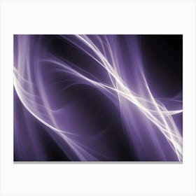 Abstract Image Of Flowing, Glowing Lines In Shades Of Purple And White On A Dark Background Canvas Print