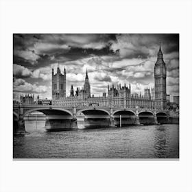 London Houses of Parliament & Westminster Bridge Canvas Print