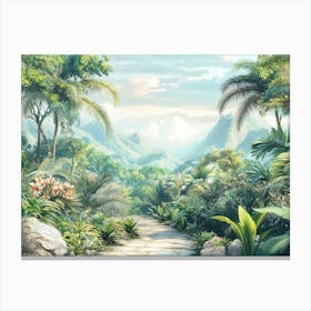 3D Jungle Path Canvas Print