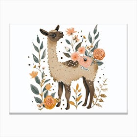 Little Floral Llama 2 Canvas Print