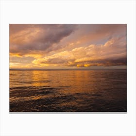 Tranquil evening at the lake Canvas Print