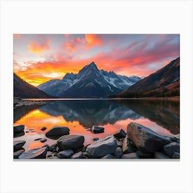 Sunset In The Mountains 2 Canvas Print