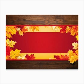 Banner Featuring A Seamless Pattern Of Oak And Maple Leaves Brilliant Shades Of Yellow And Orange E (1) Canvas Print