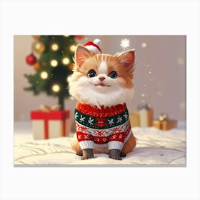 Christmas Cat 3 Canvas Print