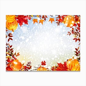 Autumn Leaves Radiate Vibrant Red Orange And Yellow Hues Clustered Together Embraced By A Decora (5) Canvas Print