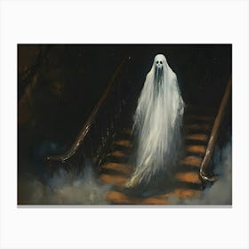 Ghost On The Stairs Canvas Print