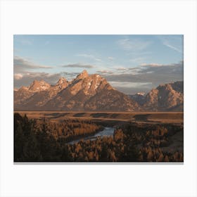Teton Mountain River Canvas Print