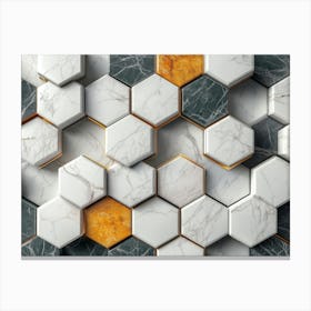 Marble Hexagons 2 Canvas Print