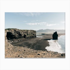 Black Sand Beach In Iceland Canvas Print