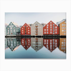 Norway Canal Homes Canvas Print