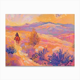 Cowboy Painting Sierra Nevada Mountains 5 Canvas Print
