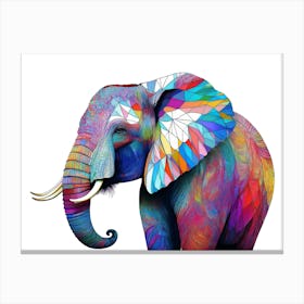 Geometric Elephant Illustraion Canvas Print