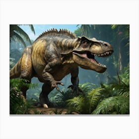 T-Rex In The Jungle 4 Canvas Print