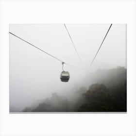 Cable Car In Misty Foggy Hazy Weather Canvas Print