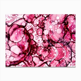 Alcohol Ink Pink Bubbles Canvas Print