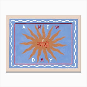 A New Day Blue & Brown Canvas Print