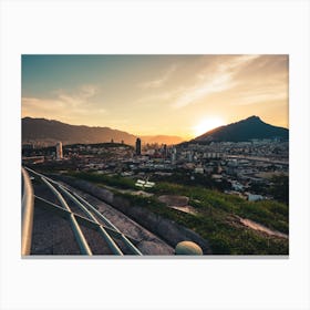 Sunset Cityscape In Monterrey Canvas Print