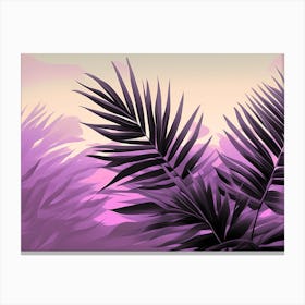 Purple Palm Leaves Background, 1301 Canvas Print