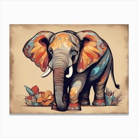 Playful Elephant, modern Elephant art, 1113 Stampe su tela