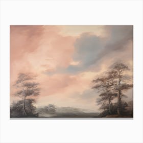 Pink Forest Sky Painting Canvas Print