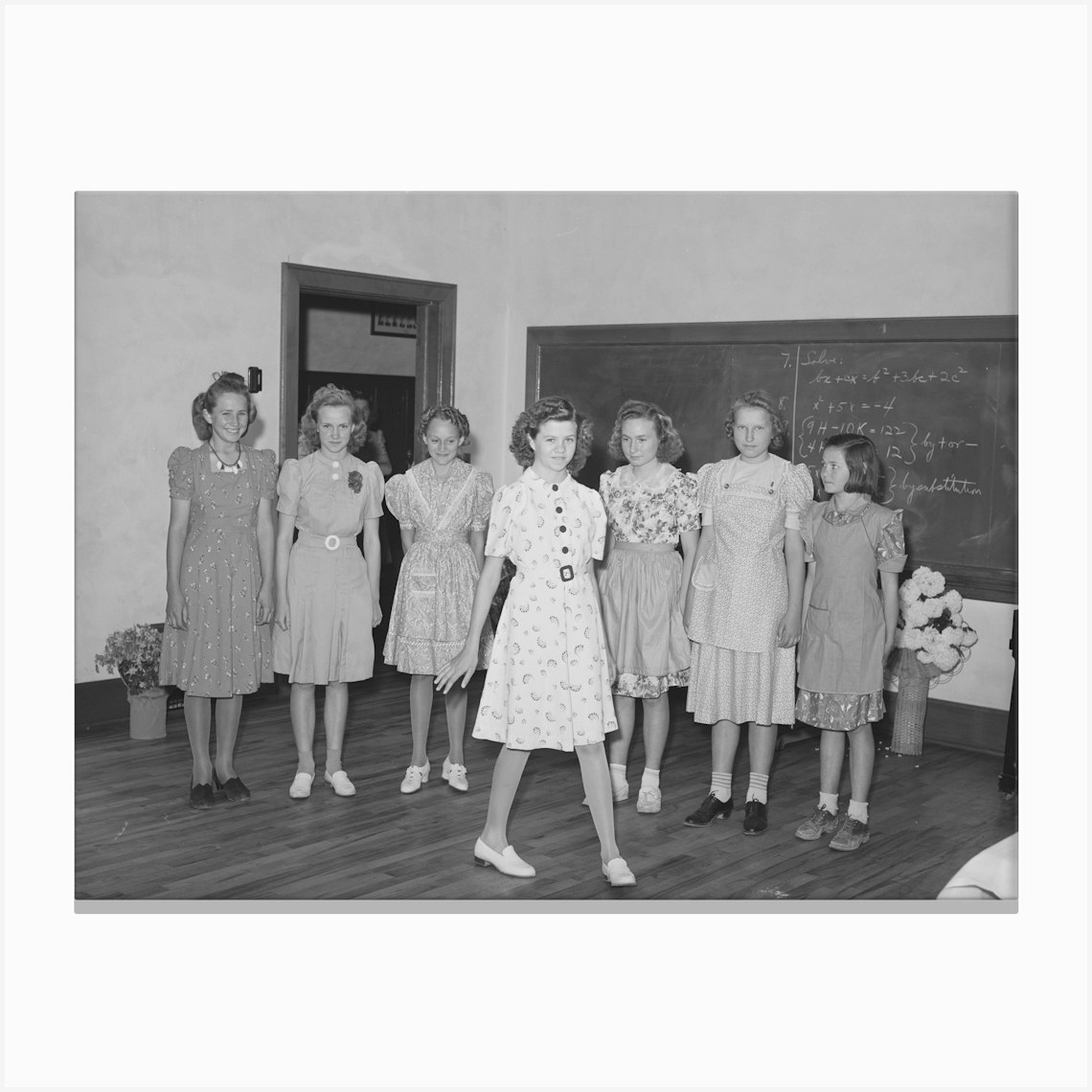Style Show By Schoolgirls Of Dresses They Made, 4 H Club Spring Fair, Adrian, Oregon By Russell Lee Canvas Print by Fy! Classic Art Prints and Posters