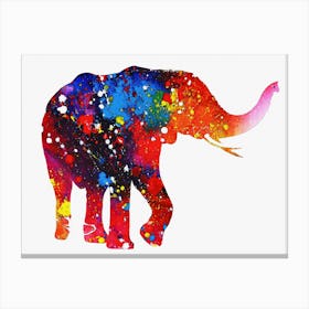 Animal Negative Space ― Elephant Full Color Canvas Print