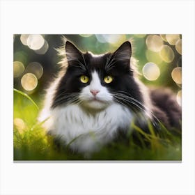 Black And White Majestic Cat 1 Canvas Print