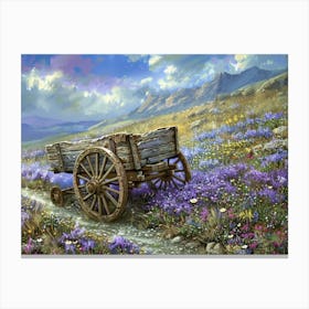 Wagon In The Meadow Canvas Print