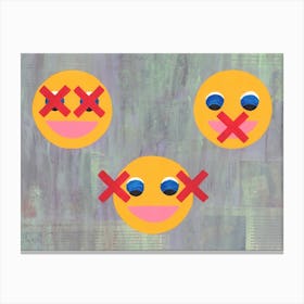 The Three Wise Emojis Canvas Print