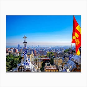 A Distinctively Spanish Arm Wrapped In The Vibrant Colors Of The National Ensign Of Red And Yellow Canvas Print