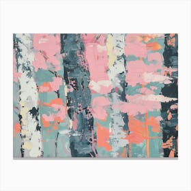 Pink Birch Trees Canvas Print