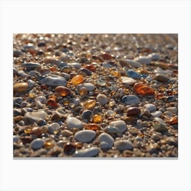 Pebbles On The Beach Canvas Print