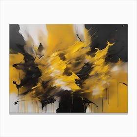 Abstract Painting, Yellow And Black Canvas Print