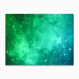 Shining Aqua Galaxy Space Background Canvas Print
