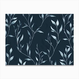 Leaves On A Blue Background 1 Canvas Print