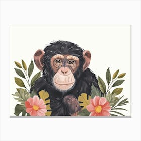 Little Floral Bonobo 2 Canvas Print