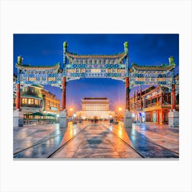 Chinese City At Night Canvas Print