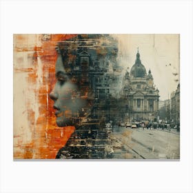 Temporal Resonances: A Conceptual Art Collection. Portrait Of A Woman Canvas Print