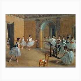 The Dance Foyer, Edgar Degas Canvas Print