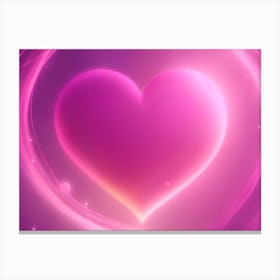 A Glowing Pink Heart Vibrant Horizontal Composition 10 Canvas Print