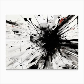 Chaos Abstract Black And White 12 Canvas Print