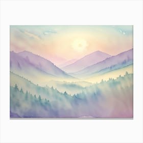 Watercolor Mountains Canvas Art Canvas Print