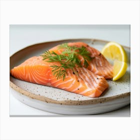 Salmon On A Plate 11 Canvas Print