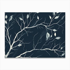 Tree Branches On A Blue Background Canvas Print