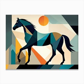 Modern Horse Art, geometric Horse Canvas Print