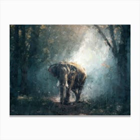 Elephant Impressionist Digital Pianting Canvas Print