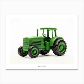 Toy Car Green Tractor Poster Canvas Print