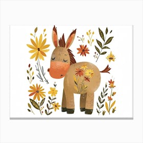 Little Floral Donkey 1 Canvas Print