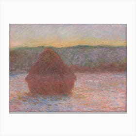 Haystacks, Thaw, Sunset (1890–1891), Claude Monet Canvas Print