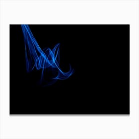 Glowing Abstract Curved Blue Lines 1 Canvas Print